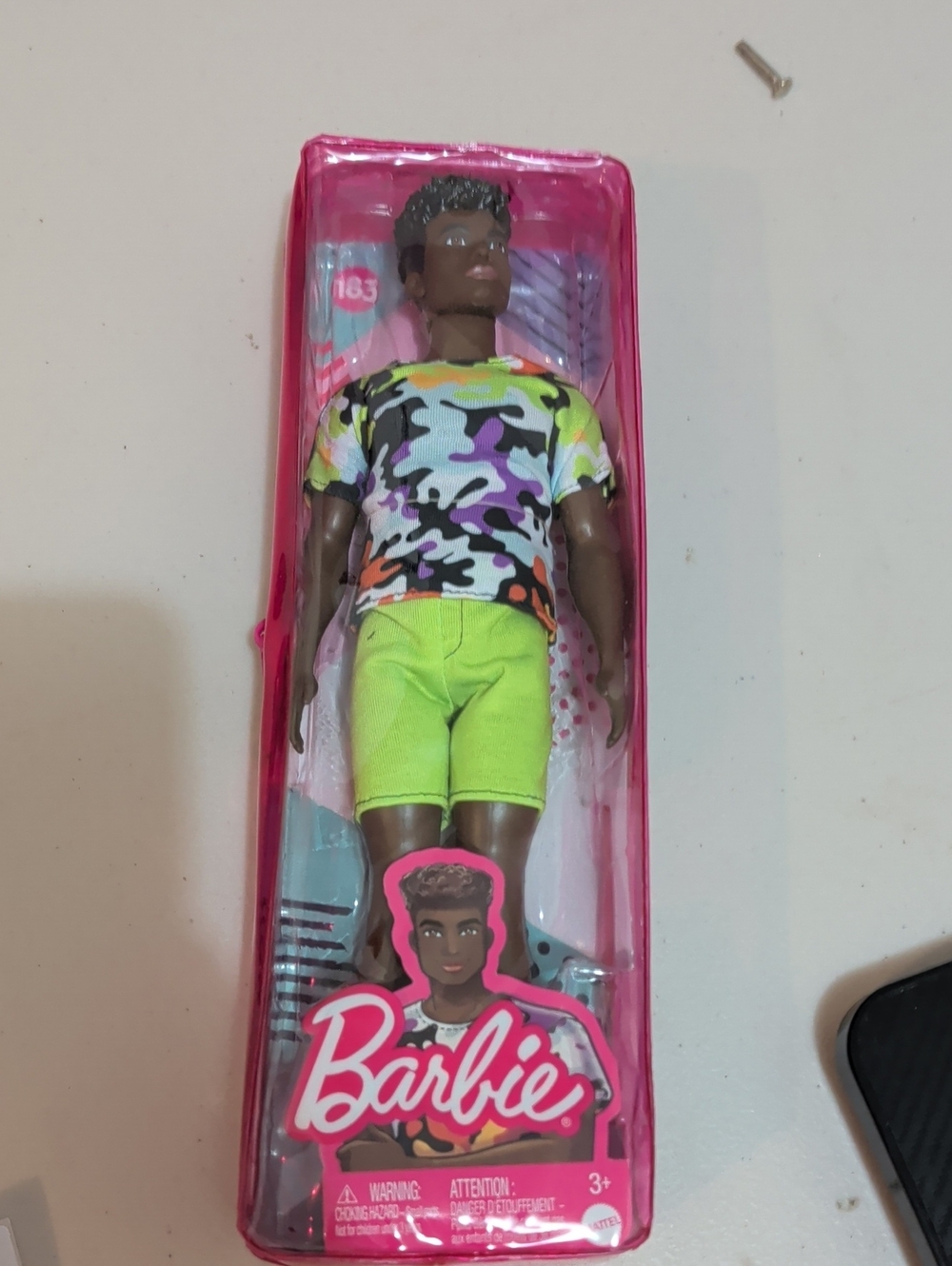 Barbie Multicolor Camo Tee with Neon Lime Shorts